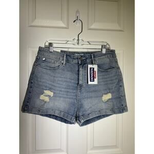 Denizen Levi's Mom Shorts Light Wash Blue Distressed High Rise size 13 NWT